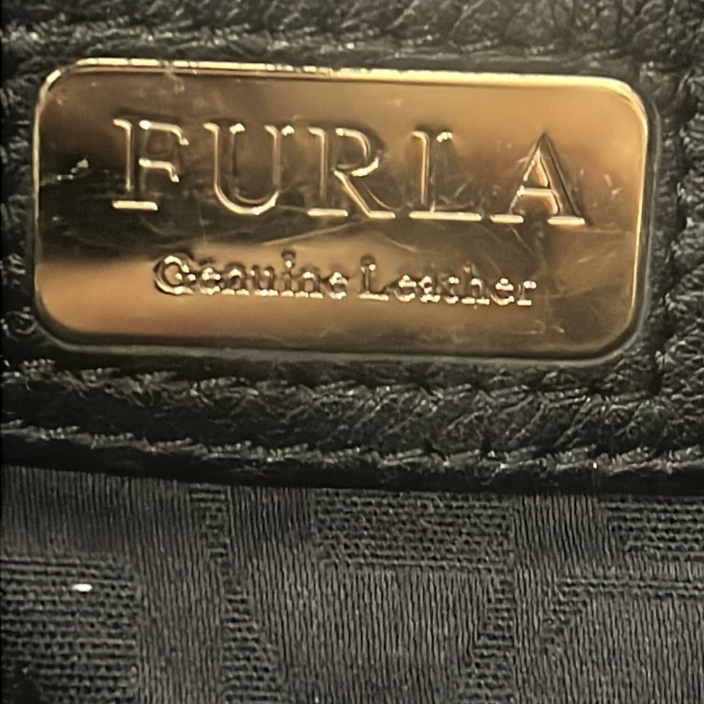 Furla Bag - Python Effect Tote Genuine Leather Bl… - image 8